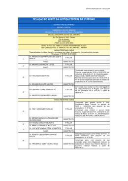 rela&ccedil;&atilde;o de ju&iacute;zes da justi&ccedil;a federal da 2&ordf; regi&atilde;o