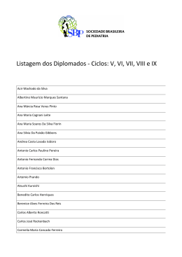 Listagem dos Diplomados - Ciclos: V, VI, VII, VIII e IX