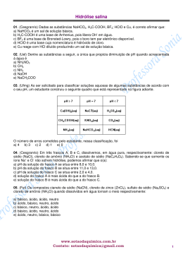 Hidrólise salina - Química para o Vestibular