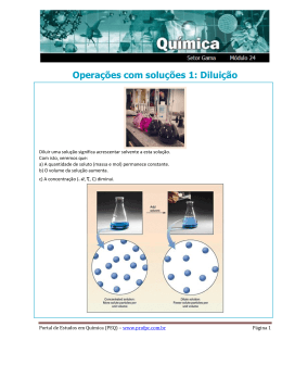 Opera&ccedil;&otilde;es com solu&ccedil;&otilde;es 1: Dilui&ccedil;&atilde;o