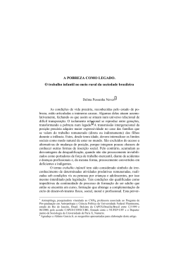 A POBREZA COMO LEGADO. O trabalho infantil no meio