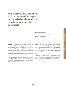 Das fun&ccedil;&otilde;es de confian&ccedil;a stricto sensu e dos