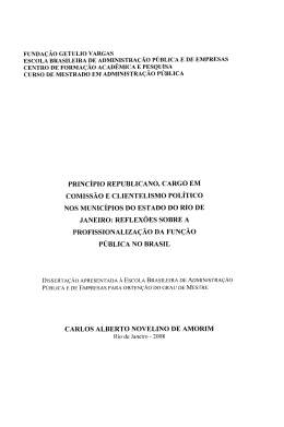 princípio republicano, cargo em comissão e clientelismo político nos