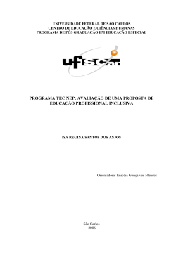 programa tec nep - UFSCar - Universidade Federal de S&atilde;o Carlos