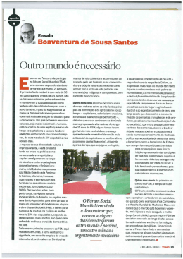 Outro mundo é necessario - Boaventura de Sousa Santos