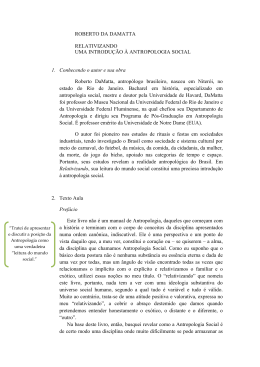 ROBERTO DA DAMATTA RELATIVIZANDO UMA INTRODU&Ccedil;&Atilde;O &Agrave;