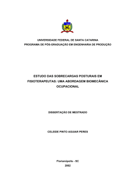 ESTUDO DAS SOBRECARGAS POSTURAIS EM