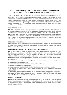 Edital - Minist&eacute;rio P&uacute;blico de Minas Gerais