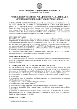 Edital - Minist&eacute;rio P&uacute;blico de Minas Gerais