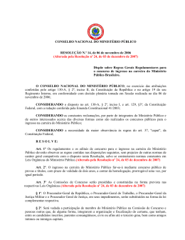 Resolução CNMP nº 14/2006 - Conselho Nacional do Ministério