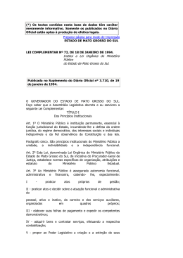 Institui a Lei Org&acirc;nica do Minist&eacute;rio P&uacute;blico do Estado - TCE
