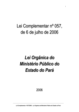 Lei Orgânica do Ministério Público do Estado do Pará