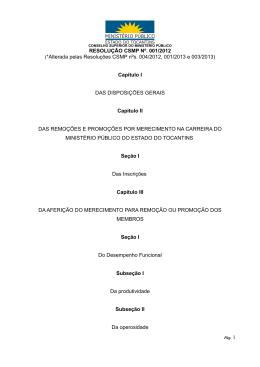 RESOLU&Ccedil;&Atilde;O CSMP N&ordm;. 001/2012 (*Alterada pelas Resolu&ccedil;&otilde;es