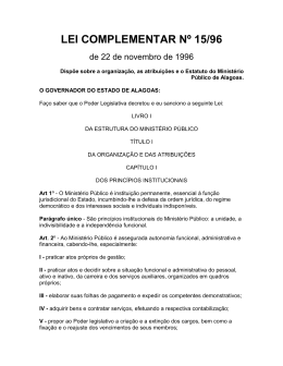 lei complementar nº 15/96 - Ministério Público de Contas do Estado
