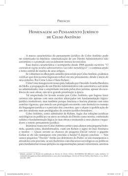 Homenagem ao Pensamento Jur&iacute;dico de Celso Ant&ocirc;nio