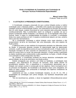 Ainda a Inviabilidade de Competi&ccedil;&atilde;o para Contrata&ccedil;&atilde;o de Servi&ccedil;os