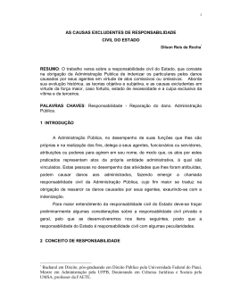 as causas excludentes de responsabilidade civil do estado