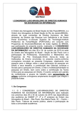 I CONGRESSO LUSO-BRASILEIRO DE DIREITOS HUMANOS NA