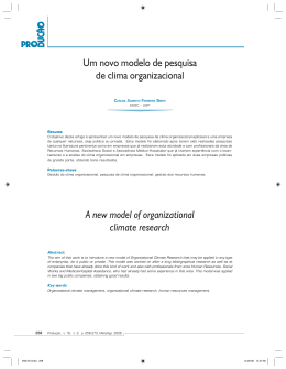 A new model of organizational climate research Um novo