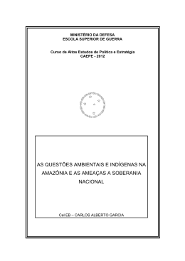 GARCIA, Carlos Alberto. As questões ambientais e indígenas