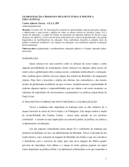 globaliza&ccedil;&atilde;o, cidadania multicultural e pol&iacute;tica educacional