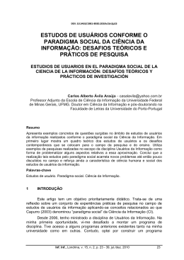 estudos de usu&aacute;rios conforme o paradigma social da ci&ecirc;ncia