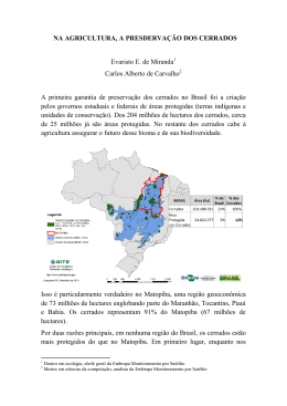 Na Agricultura, a Preservação dos Cerrados - Revista