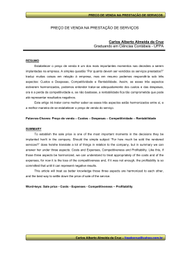 PRE&Ccedil;O DE VENDA NA PRESTA&Ccedil;&Atilde;O DE SERVI&Ccedil;OS Carlos Alberto