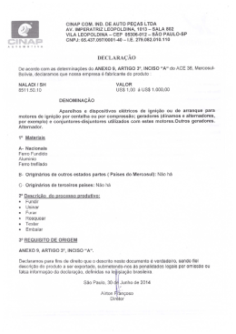 cinap com. ind. de auto peças ltda av. imperatriz leopoldina