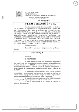 Publicada a senten&ccedil;a que deferiu o enquadramento sindical