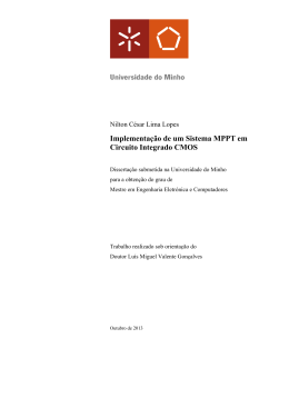 Implementa&ccedil;&atilde;o de um Sistema MPPT em Circuito Integrado CMOS