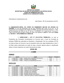 portaria nº 0165/gcg/2014-cg - Corpo de Bombeiros Militar da Paraíba