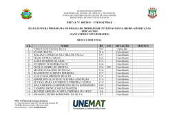 Resultado Final - Mobilidade Internacional