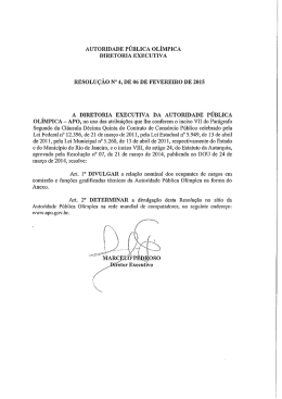 Resolução 04/2015 - APO - Autoridade Pública Olímpica