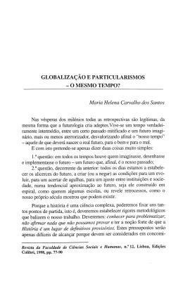 GLOBALIZA&Ccedil;&Atilde;O E PARTICULARISMOS - O MESMO TEMPO