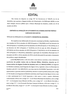 Edital - Certidão da Operação de Loteamento da Av. Dr. Teófilo