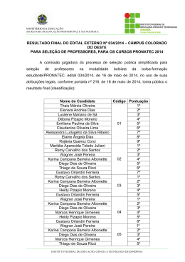 resultado final do edital externo n&ordm; 034/2014 &ndash; c&acirc;mpus