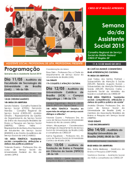 Semana do/da Assistente Social 2015