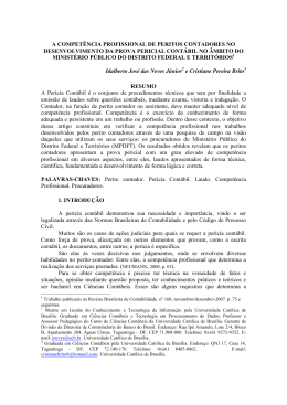 A compet&ecirc;ncia profissional de peritos contadores no desenv&ndash;
