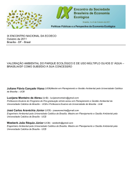 valora&ccedil;&atilde;o ambiental do parque ecol&oacute;gico e de uso m&uacute;ltiplo olhos d