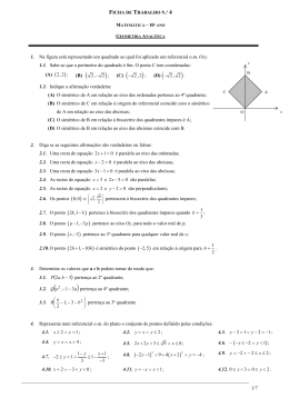 Ficha de trabalho Geometria Anal&iacute;tica