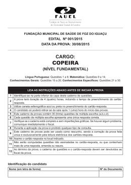 Prova - Cargo de Copeira