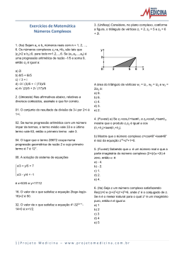 Exercícios de Matemática Números Complexos