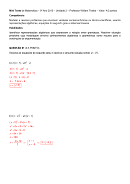 Page 1 Mini Teste de Matemática – 9º Ano 2015 – Unidade 2