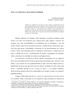 &Eacute;TICA NA DOC&Ecirc;NCIA DO ENSINO SUPERIOR Carla Beatriz