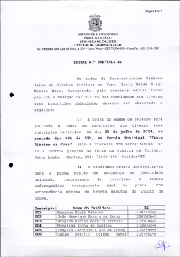 ESTADO DE MATO GROSSO PODER JUDICI&Aacute;RIO cOMARCA DE