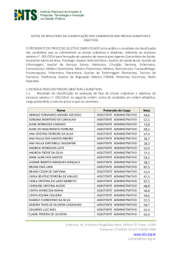edital de resultado da classifica&ccedil;&atilde;o - provas objetivas e