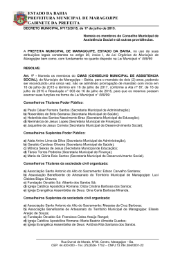 Decreto Municipal Nº172/2015, de 17 de julho de 2015
