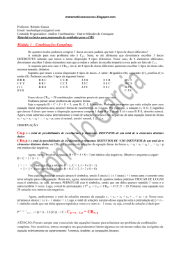 An&aacute;lise Combinat&oacute;ria - IME