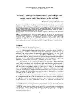 Programa licenciaturas internacionais Capes/Portugal como agente